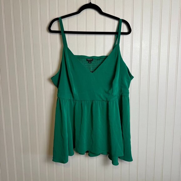 Torrid NWT Green Peplum Sleeveless Top V-Neck R17 - Picture 2 of 8